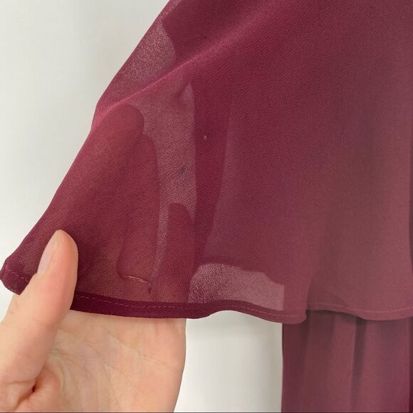Show Me Your MuMu Caitlin Ruffle Maxi Dress Merlot NWT XS - Picture 14 of 14